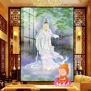 普慈悲觀音菩薩線繡十字繡新款三十三觀音大自在天身佛像5d鉆石畫