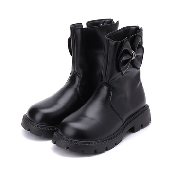 DOOK 側蝴蝶結中筒靴 黑 大童鞋