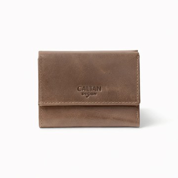 【CALTAN】真皮/中夾 | 迷你小文青雙扣皮夾-075013_五色