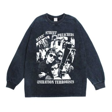 數碼直噴Manic Street Preachers狂躁街道傳教者樂隊印花長袖T恤