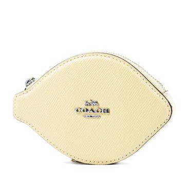 COACH 檸檬造型防刮拉鍊零錢包-月夜黃