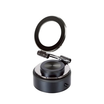 Timo 360度旋轉 電動真空吸附摺疊磁吸支架  銀色  1個