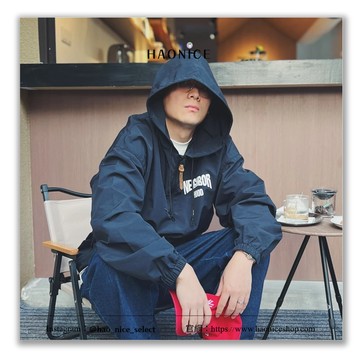 【HAO NICE】潮流精品NEIGHBORHOOD 經典字母logo 日系 戶外機能衝鋒衣 連帽外套 風衣 半拉鏈