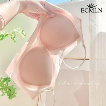 ECMLN 夏季U型露背內衣超薄隱形無痕聚攏文胸加厚胸墊透氣內衣