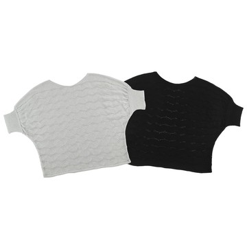 O-LIWAY 台灣製 飛鼠袖船領波浪紋針織罩衫(MIT)