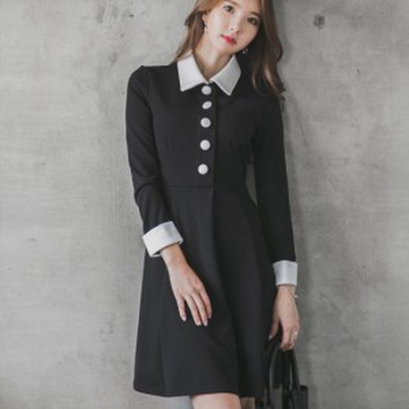 モノトーンコーデ きれいめ フェミニン カフス ひざ丈 ワンピース 通販 Lineポイント最大4 0 Get Lineショッピング