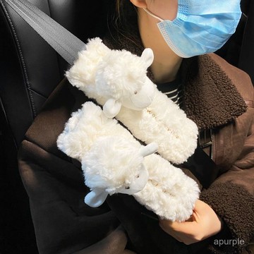汽車安全帶護肩套卡通可愛小羊四季通用防磨耐磨車載保護套女神款 NPFW