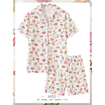 『蠟筆小新』大碼情侶睡衣女款2025新款夏短袖短褲ins學生家居服