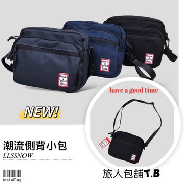 have a good time 潮流側背小包 尼龍側背包 雙層小側包 側背包 斜背包 男生包包 女生包包(現貨)