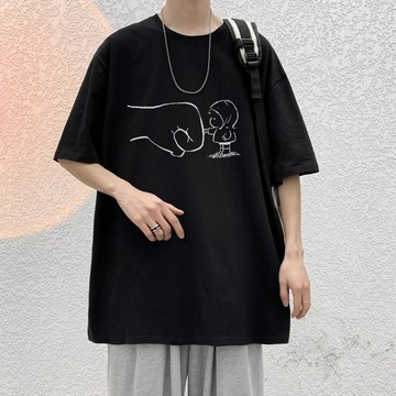 臺灣出貨 M-8XL男裝 寬鬆 短袖T恤 2025夏季 新款 男 情侶 上衣 休閒 衣服 潮流男 短袖