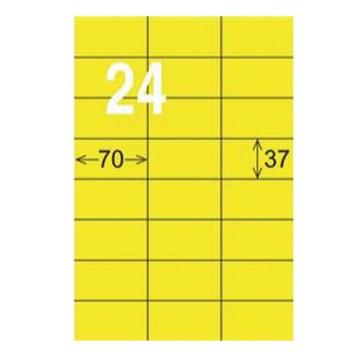 龍德二用列印電腦標籤/LD-802-FY-C/螢光黃/24格/20張/包
