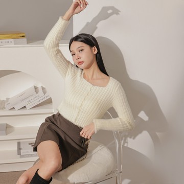 方領排釦短版外套-杏【KT28902】-4色