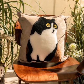 【GLORY】療癒立體羊毛抱枕 挪威森林貓