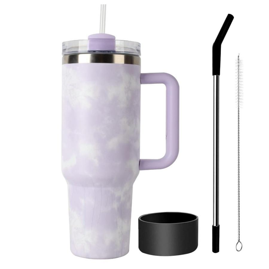 40 oz Tumbler with Handle and Straw Lid,Stainless Steel Travel Mug Water Bo