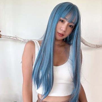 台灣現貨 魔髮樂 全頂假髮 cos假髮 C0339｜藍色假髮 仿真假髮 整頂假髮 COS 漸層挑染