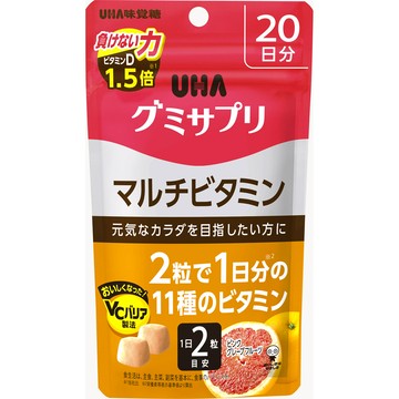 UHA 味覺糖軟糖複合維生素 20 天劑量 40 片 粉紅西柚口味