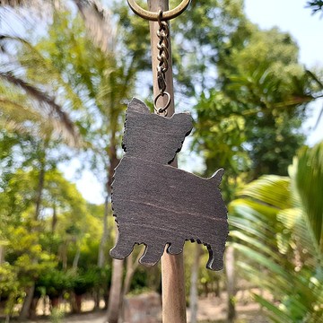 手工木作創意鑰匙圈  約克夏 A