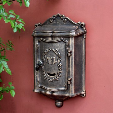 弘可別墅信箱室外前板鑄鋁不銹戶外報箱壁掛歐式郵箱郵筒掛墻復古