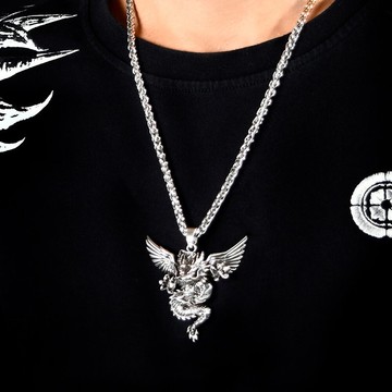 十二生肖 龍年 應龍 個性項鍊 中性項鍊 長項鍊 不鏽鋼鍊 銅鍊