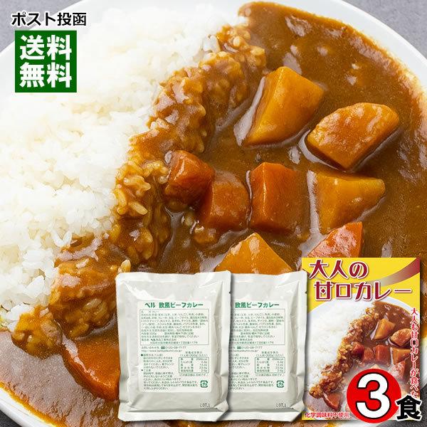 大人の甘口カレー（ビーフカレー）＆ベル 欧風ビーフカレー 計3人前詰め合わせセット