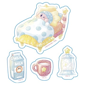 enSKY 卡比 早安貼紙 60x60mm 大 40x40mm 小  1組  Multicolor