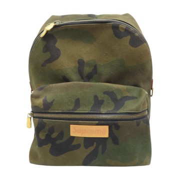 【二手名牌BRAND OFF】LOUIS VUITTON LV 路易威登 綠色 迷彩帆布 Supreme聯名款 Apollo 後背包 M44200