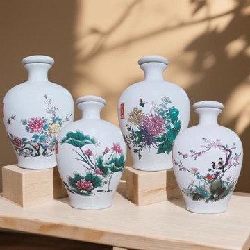 景德鎮陶瓷酒瓶2斤裝家用空酒壺酒罐白酒散酒壇子儲酒密封泡酒缸