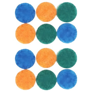 奇麗屋 去污刷替換棉 一組6顆  藍 + 綠 + 橘  2盒