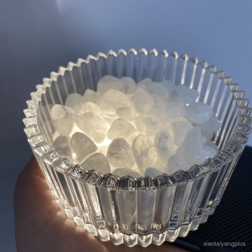 【臺灣出貨】水晶消磁盒 水晶淨化盒 水晶消磁碗 擺飾純天然 白水晶消磁石擺件 容器首飾凈化收納盒碎石玻璃碗冰糖款