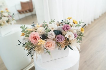 粉紫花園永生盆花 開幕花禮 喬遷賀禮 母親節 情人 生日 禮物