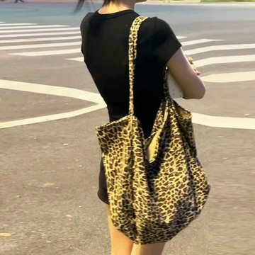 Bag House👜 【店鋪熱銷】韓係ins大容量高顔值2025豹紋託特新款斜挎包慵懶百搭單肩清新大