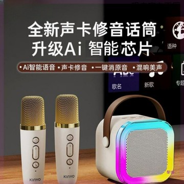 麥克風聲卡話筒音響金運升級版唱歌一體機無線，音箱  【鑫弘數碼音像】