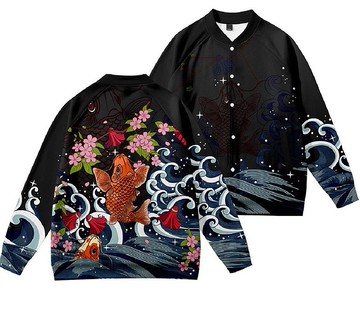 美國Fools Day Koi Fish Jacket