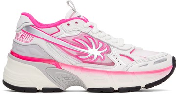 Palm Angels 粉色 & 银色 PA 4 Fluo 运动鞋