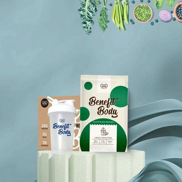 【WORTH 沃爾司】Benefit Body 輕植蛋白-綠拿鐵30入贈搖搖杯