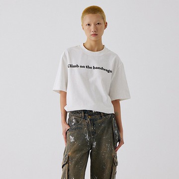 Climb Slogan T-shirt 攀登短袖T恤 白色 無性別穿搭