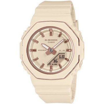 CASIO G-SHOCK 金屬光環八角造型計時錶/粉米/GMA-P2110-4A