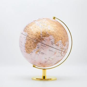 SkyGlobe 10吋大理石金陸地半圓尺地球儀(英文版)