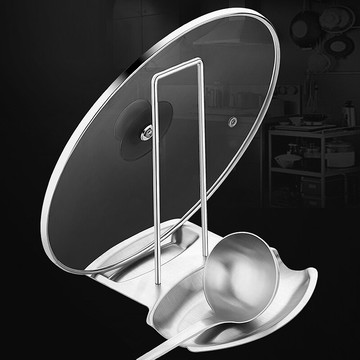 304不銹鋼鍋蓋架帶接水盤多功能廚房置物架掛架鍋蓋收納架