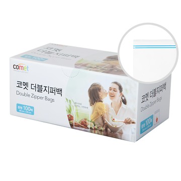 comet 雙拉鍊保鮮袋  中(M)  100入  1盒