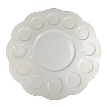 創意多功能盤 12孔 41.5cm  象牙強化  1個  白色 + 迷彩虹