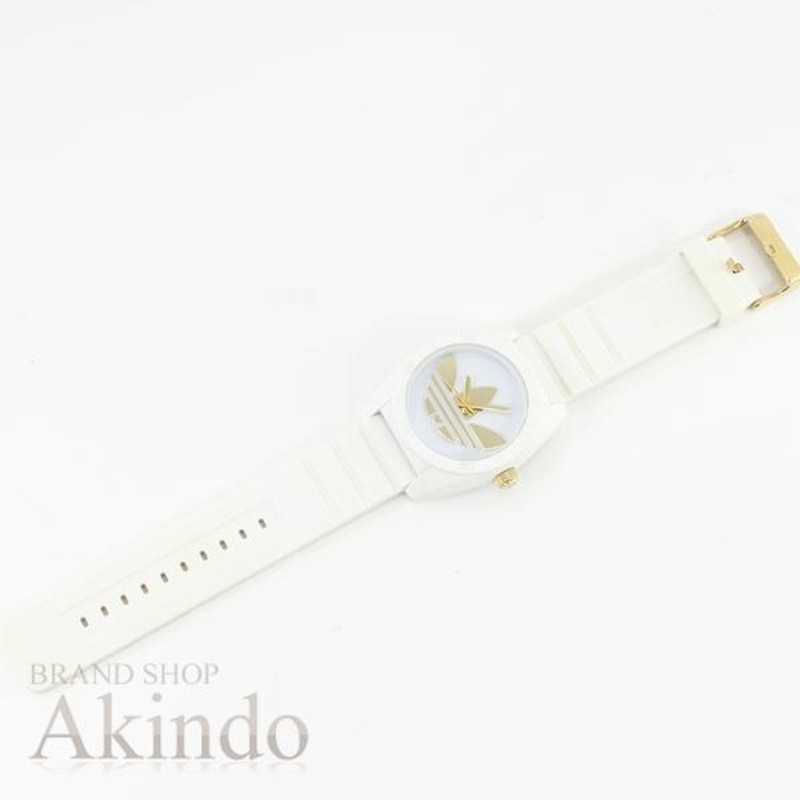 アディダス サンティアゴ 腕時計 adidas 白 ホワイト ゴールド ラバー 