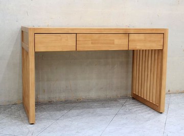 【歐風別館】托比4.2尺原木色全實木書桌【基隆至台中免運費】