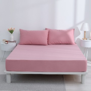 GOODin 竹棉防水床包組 Set  70%竹纖維+30%棉  TPU防水透氣膜  適用床高38cm  床包 + 枕套 x 2  單人  粉色