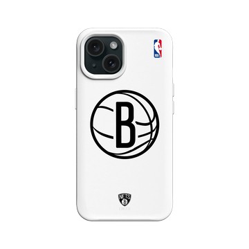 iPhone 15 SolidX 白 - NBA - B&W-布魯克林籃網 Brooklyn Nets B&W - Light