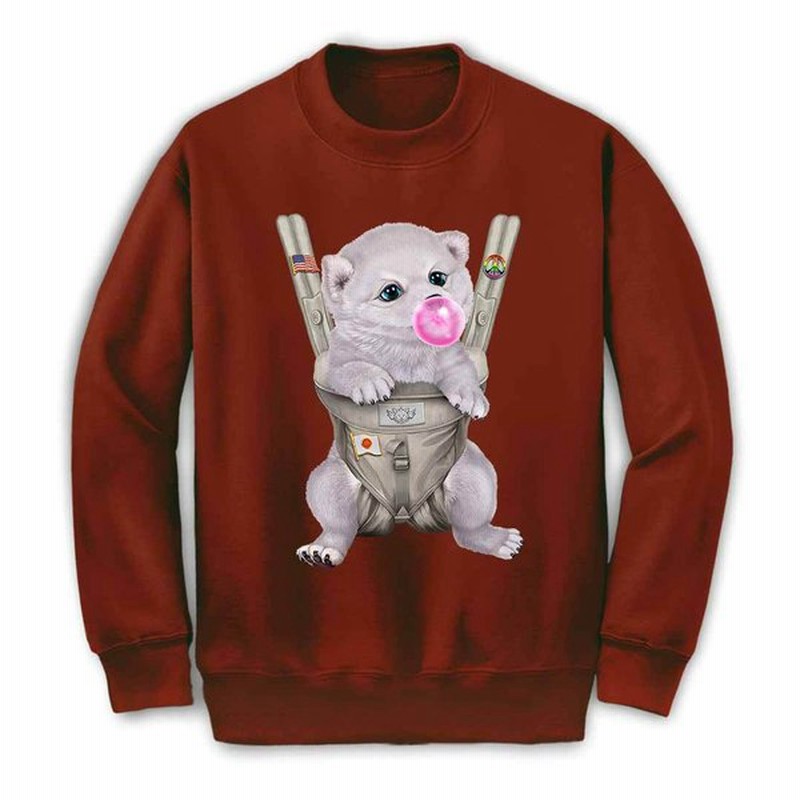 メンズ スウェット スエット トレーナー 白 柴犬 犬 いぬ 抱っこ 抱っこ紐 ガム By Fox Republic 通販 Lineポイント最大0 5 Get Lineショッピング