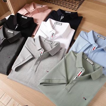 清爽軟滑 外貿男裝剪標Polo男夏季薄款透氣純色休閑翻領短袖T恤男