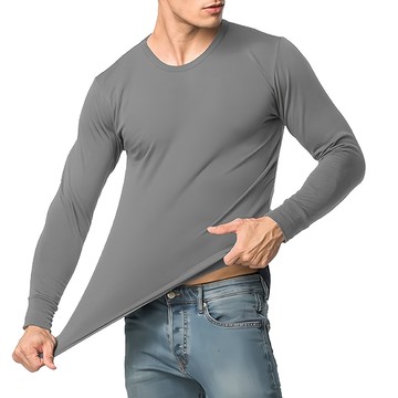 MIT厚刷毛保暖衣  XL  淺灰色  1件