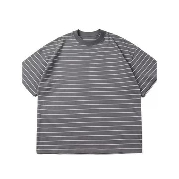 小李出品 25SS 日系重磅310G條紋橫條寬松圓領純棉短袖T恤