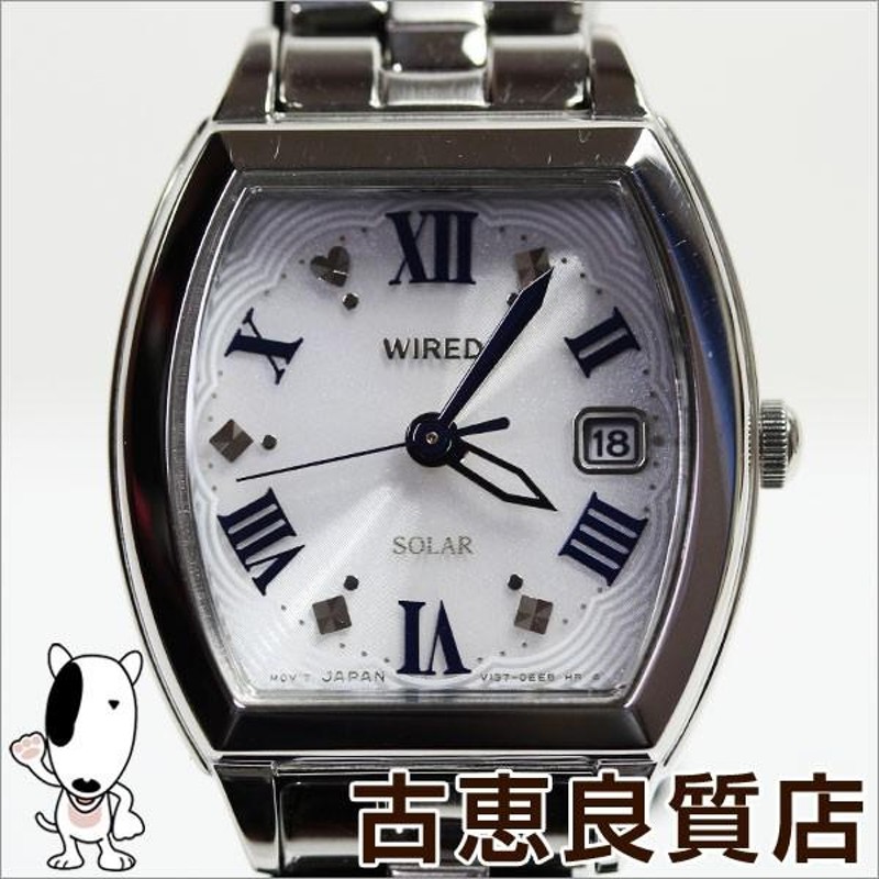 セイコー SEIKO WIRED ワイアード V137-0CB0 レディース 腕時計 シルバー文字盤 ソーラー/中古/質屋出店/あすつく/MT1221  | LINEショッピング